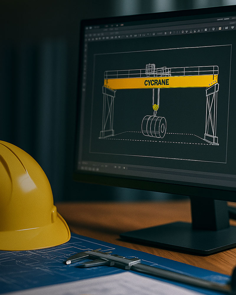 Crane engineering and design illustration