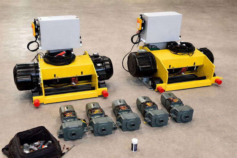 Integrated double-girder trolley hoist layout overview